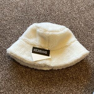 H & M Fuzzy White Bucket Hat